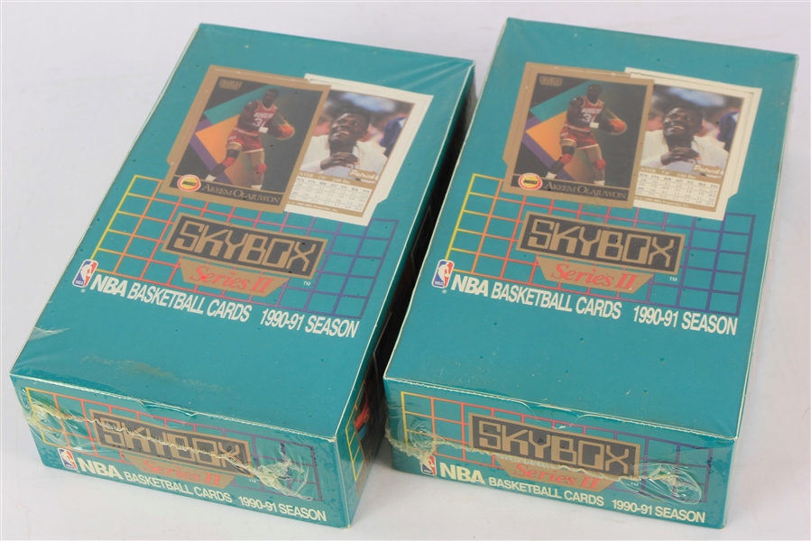 1990-91 SkyBox Series II Basketball Trading Cards Unopened Hobby Boxes w/ 36 Packs - Lot of 2