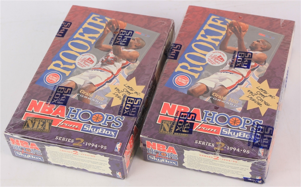 1994-95 NBA Hoops Series 2 Basketball Trading Cards Unopened Hobby Boxes w/ 36 Packs - Lot of 2