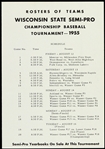 1955 Wisconsin State Semi-Pro Championship Baseball Tournament Team Roster