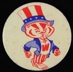 1975 Wisconsin Badgers Uncle Bucky Sam 3" Pinback Button
