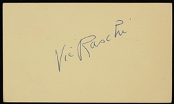 1952 Vic Raschi New York Yankees Signed Postcard (JSA) Hank Aaron HR #1 Pitcher