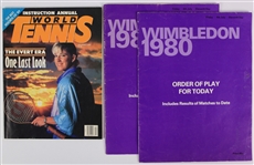 1980-89 Tennis Publications - Lot of 3 w/ Wimbledon Order of Play & Match Results Guides