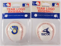 1988 Milwaukee Brewers & Chicago White Sox MOC Sports Products Corp Team Logo Baseballs - Lot of 2