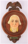 1930s George Washington 1st President of the United Stated 8" x 13" Painted Porcelain Plaque