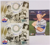 1990s Milwaukee Brewers / Braves Signed Photos / Flats - Lot of 3 w/ Paul Molitor, Johnny Logan, Andy Pafko, Gene Conley & Felix Mantilla (JSA)