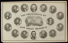 1861 The Presidents of Our Great Republic 5" x 8" Engraved Sheet