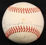 1980s Chicago Cubs Greats Multi Signed Baseball w/17 Signatures Including Claude Passeau, Phil Cavarretta, Ron Santo & More (JSA) 