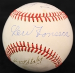 1980s Hall of Fame & Stars Multi Signed Baseball w/ 7 Signatures Including Lew Fonseca, Enos Slaughter, Tony Cuccinello & More (JSA) 