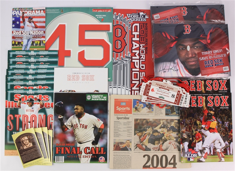 2013 Boston Red Sox World Series Souvenirs, Magazines, and more (Lot of 30+)