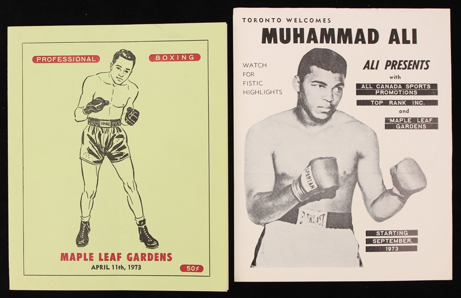 1973 All Canada Sports Maple Leaf Gardens Boxing Program w/ Muhammad Ali Insert