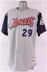 1998 Rod Carew Anaheim Angels Game Worn Road Jersey (MEARS A5)