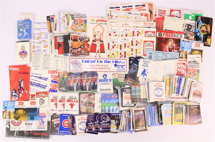 1970s-80s Baseball Basketball Football Pocket Schedule Collection - Lot of Hundreds