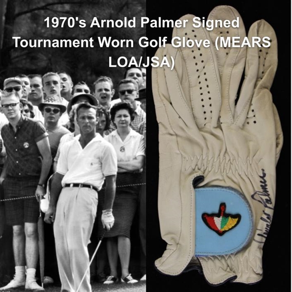 Lot Detail - 1970's Arnold Palmer Signed Tournament Worn Golf Glove ...