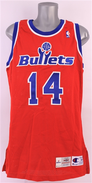 1995-96 Robert Pack Washington Bullets Signed Game Worn Road Jersey (MEARS A10/JSA/Team Letter)