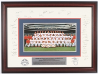 1999 Texas Rangers AL West Division Champions Team Signed 27" x 36" Framed Photo w/ 45 Signatures (JSA)