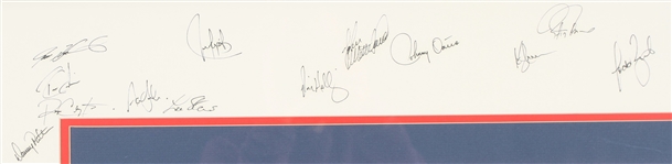1999 Texas Rangers AL West Division Champions Team Signed 27 x 36 Framed Photo w/ 45 Signatures (JSA)