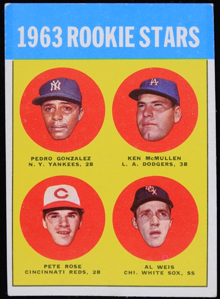 1963 Pete Rose Cincinnati Reds Topps #537 Rookie Baseball Trading Card