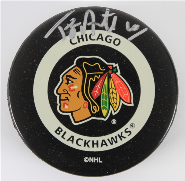 2000s Tony Amonte Chicago Blackhawks Signed ONHL Bettman Hockey Puck (JSA)
