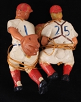 1950's Pitcher & Catcher Hanging Rubber Baseball Figures - Lot of 2