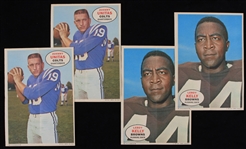 1968 Johnny Unitas Leroy Kelly Colts/Browns Topps Poster Inserts - Lot of 4