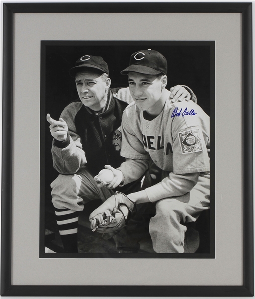 1939 Bob Feller Cleveland Indians Signed 18" x 27" Framed Black & White Photo (MEARS LOA)