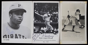 1950s-70s Eddie Stanky Al Oliver Dale Long Signed Photos - Lot of 3 (JSA)