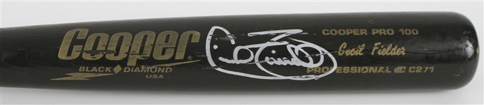1990s Cecil Fielder Tigers/Yankees Signed Cooper Professional Model Bat (MEARS LOA/JSA)