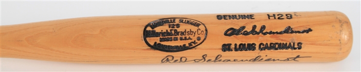 1990s Red Schoendienst St. Louis Cardinals Signed H&B Louisville Slugger Fungo Bat (MEARS LOA/JSA)