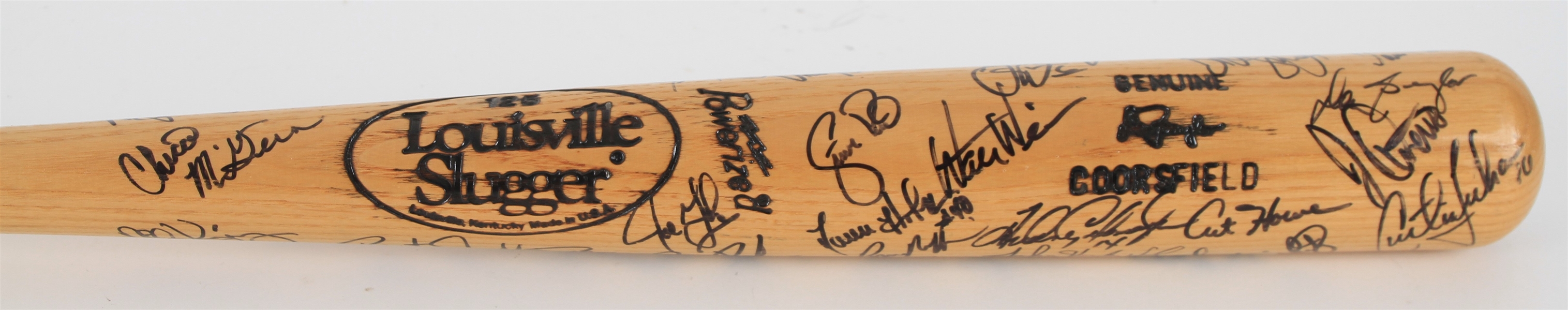 1995 Colorado Rockies Team Signed Louisville Slugger Bat w/ 30+ Signatures Including Don Baylor, Andres Galarraga, Vinny Castilla, Ellis Burks & More (JSA)