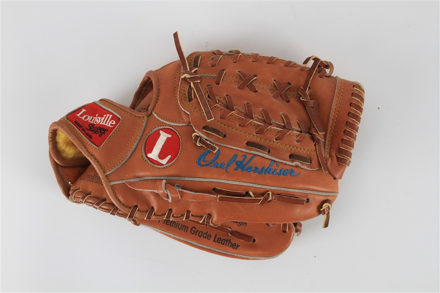 1989 Orel Hershiser Los Angeles Dodgers Signed Louisville Slugger Professional Model Fielders Mitt (MEARS LOA/JSA)