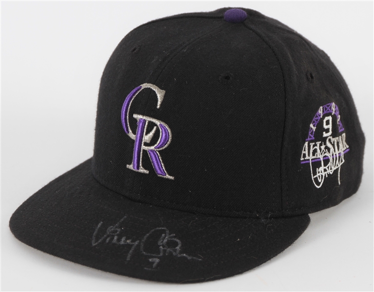 1998 Vinny Castilla Colorado Rockies Signed Coors Field All Star Game Cap (MEARS LOA/JSA)
