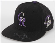 1998 Vinny Castilla Colorado Rockies Signed Coors Field All Star Game Cap (MEARS LOA/JSA)