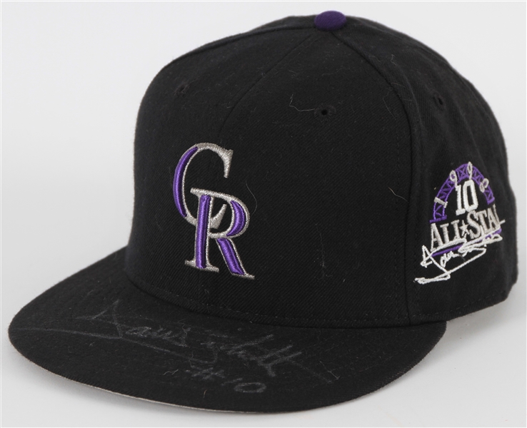 1998 Dante Bichette Colorado Rockies Signed Coors Field All Star Game Cap (MEARS LOA/JSA)