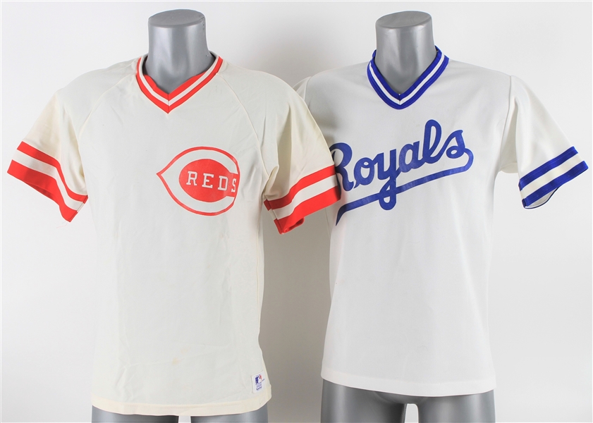 1980s Cincinnati Reds & Kansas City Royals Retail Jerseys - Lot of 2 