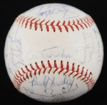 1969 Chicago Cubs Team Signed ONL Giles Baseball w/ 28 Signatures Including Leo Durocher, Ernie Banks, Fergie Jenkins & More (*Full JSA Letter*)