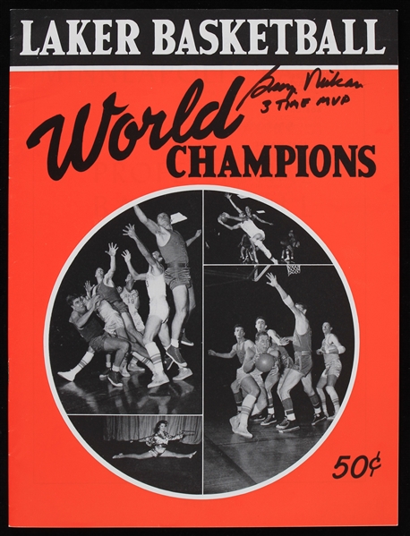 1950-51 George Mikan Los Angeles Lakers Signed Program (JSA)