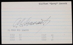 1950s Gavvy Cravath Philadelphia Phillies Signed 3" x 5" Index Card (JSA)