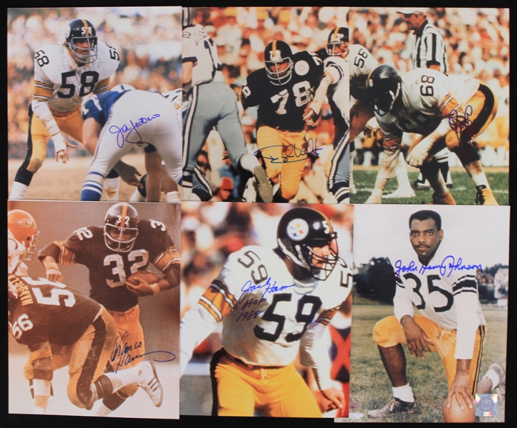 2000s Pittsburgh Steelers Signed 8" x 10" Photos - Lot of 6 w/ Jack Lambert, Franco Harris, John Henry Johnson & More (JSA)
