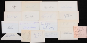 1950's-70's Baseball Signed Index Card & Cut Collection - Lot of 50 w/ Pee Wee Reese, Sam Rice, Tony Kubek, Don Larsen & More (JSA)