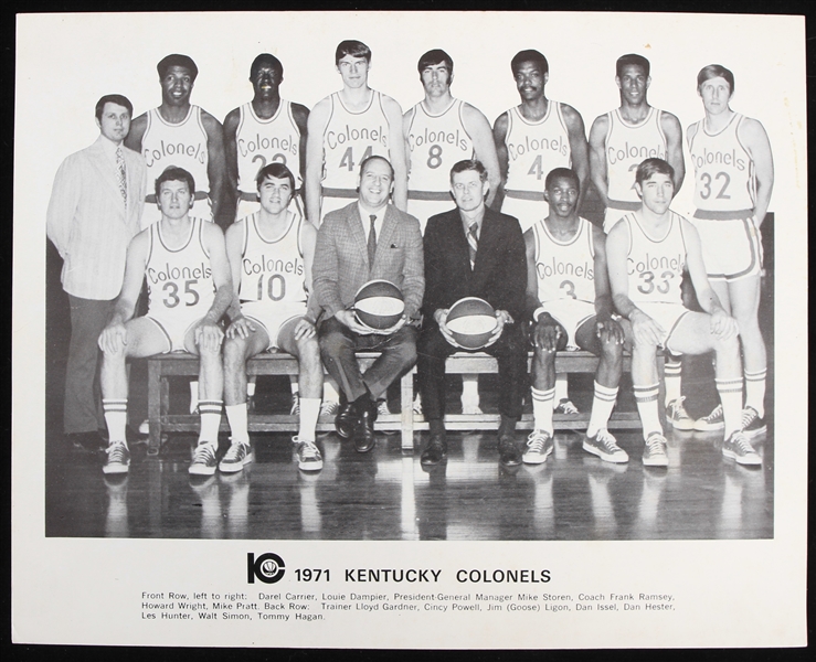 1971 Kentucky Colonels ABA 8" x 10" Team Photo