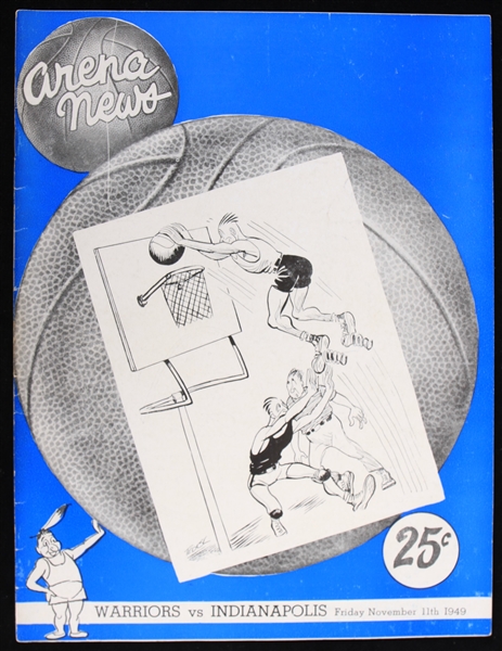 1949 Philadelphia Warriors Indianapolis Olympians Philadelphia Arena Game Program