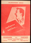 1947 Philadelphia Warriors Chicago Stags Philadelphia Arena Championship Series Scored Game Program