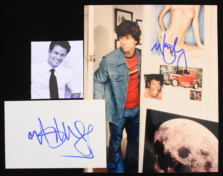 1990s Mark Wahlberg Boogie Nights Signed 8" x 10" Photo & 4" x 6" Index Card - Lot of 2 (JSA)