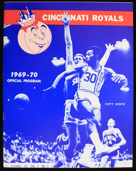 1969-70 Cincinnati Royals Milwaukee Bucks Cincinnati Gardens Game Program