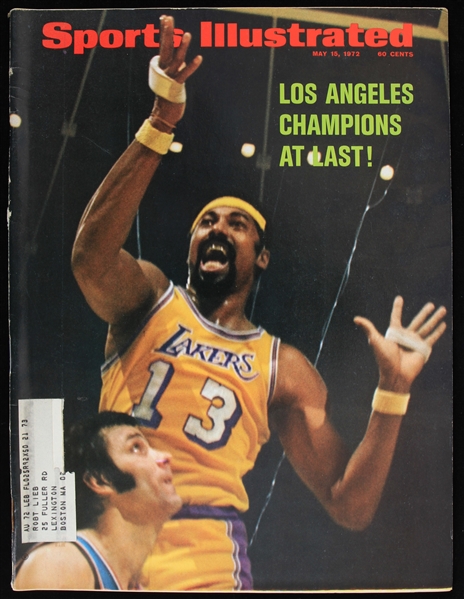 1972 Wilt Chamberlain Los Angeles Lakers Sports Illustrated Magazine