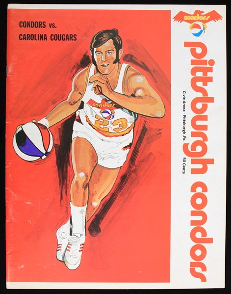 1971-72 Pittsburgh Condors Carolina Cougars Pittsburgh Civic Arena ABA Game Program