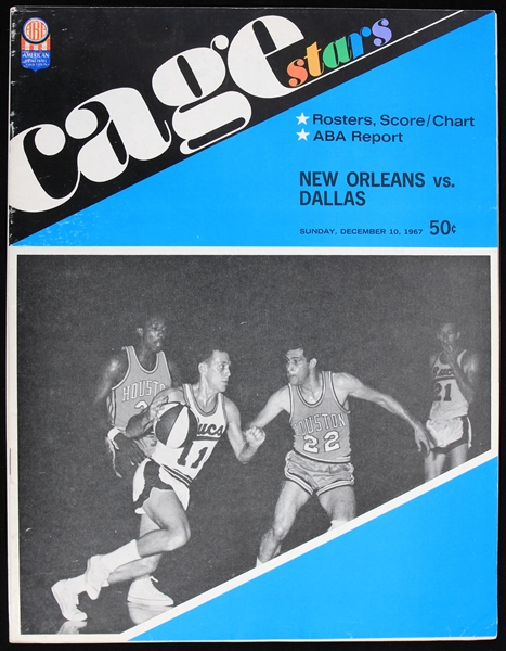 1967 New Orleans Buccaneers Dallas Chaparrals ABA Game Program