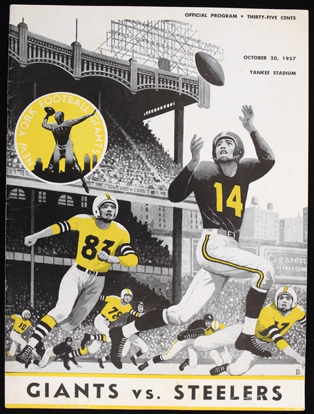 1957 New York Giants Pittsburgh Steelers Yankee Stadium Game Program