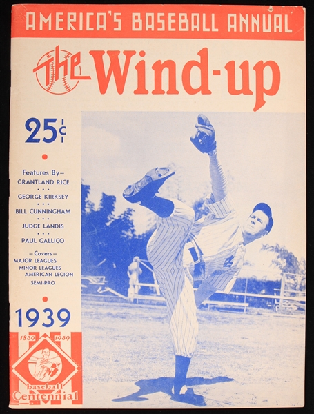 1939 Baseball Centennial The Wind Up Annual Yearbook