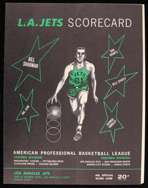1962 Los Angeles Jets ABL Scorecard